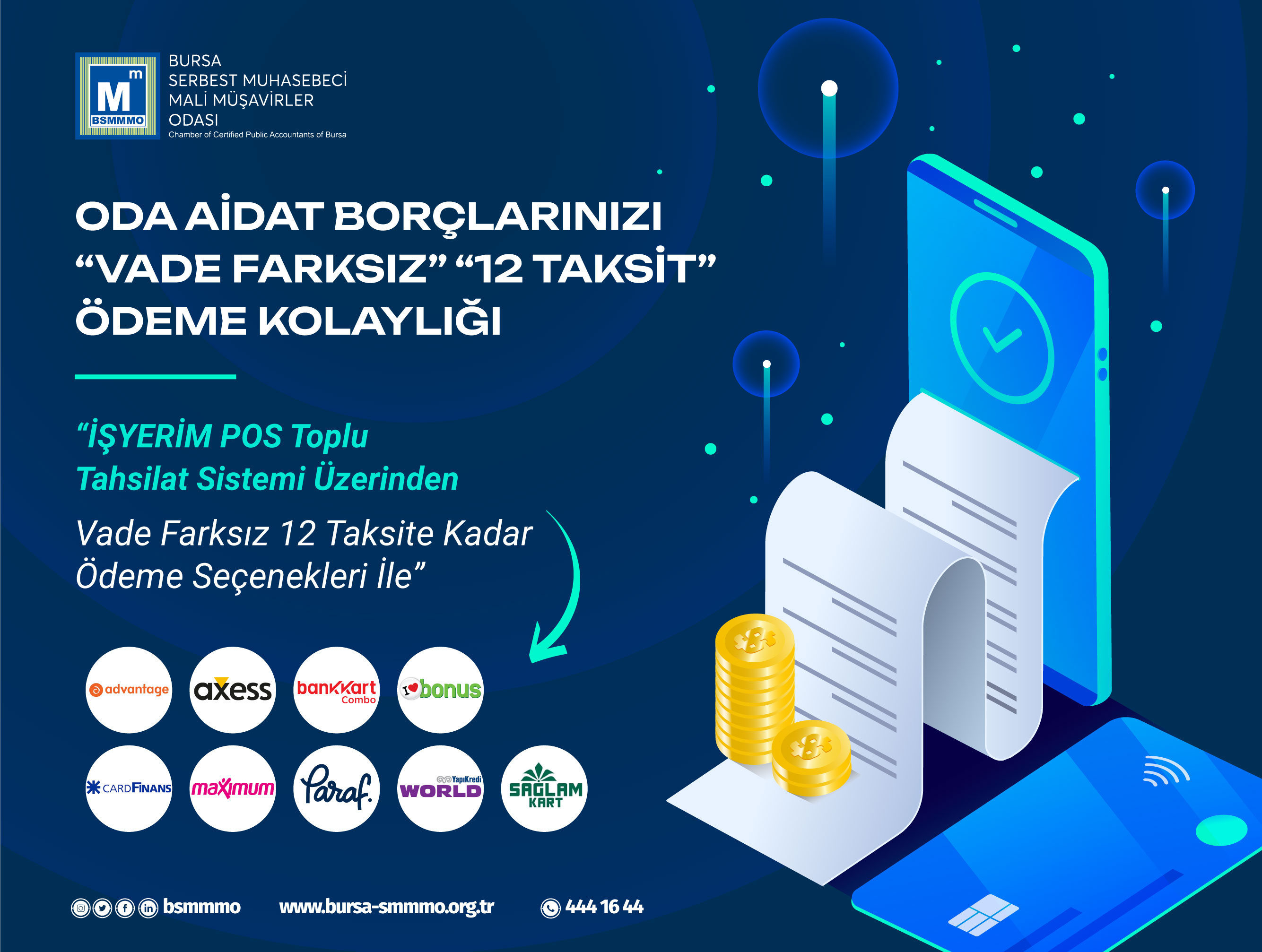 ODA AİDAT BORÇLARINIZI VADE FARKSIZ 12 TAKSİT ÖDEME KOLAYLIĞI