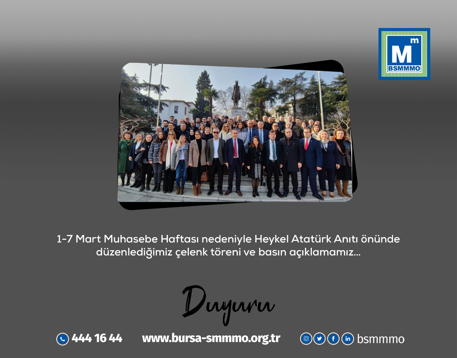 1-7 Mart Muhasebe Haftası nedeniyle Heykel At...
